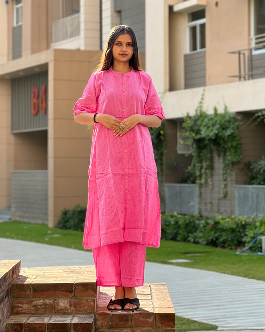 Rani Katha Cotton Solid Kurti Set with Straight Pants
